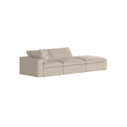 Canapé d'angle modulable Ari avec pouf - Large choix de tissus