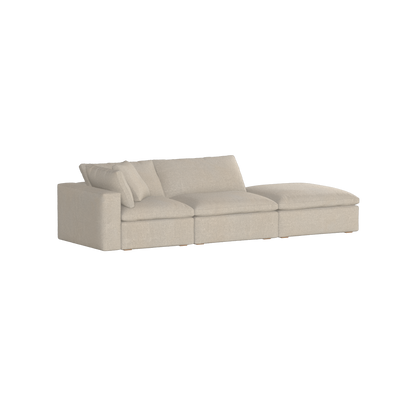 Canapé d'angle modulable Ari avec pouf - Large choix de tissus
