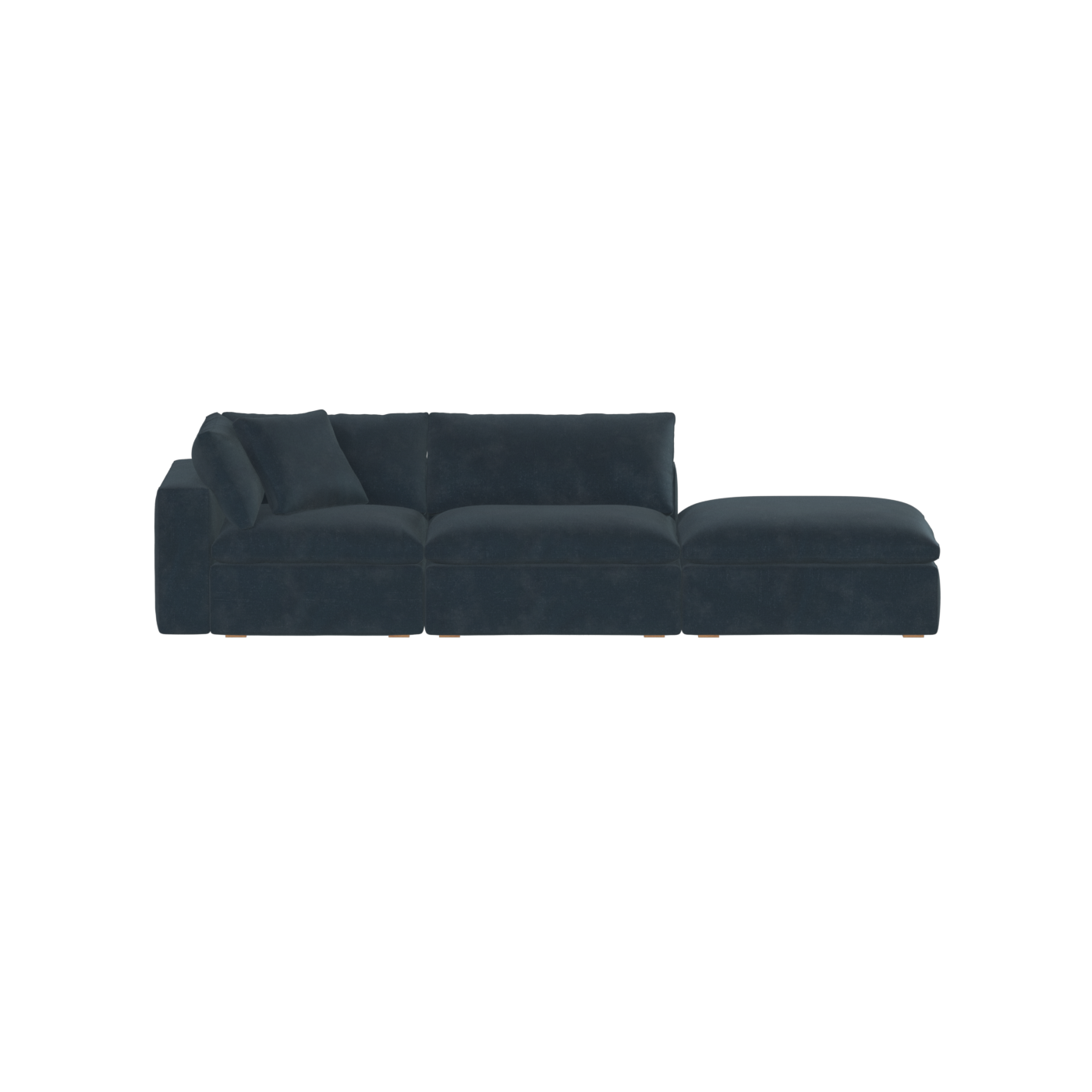 Canapé d'angle modulable Ari avec pouf - Large choix de tissus