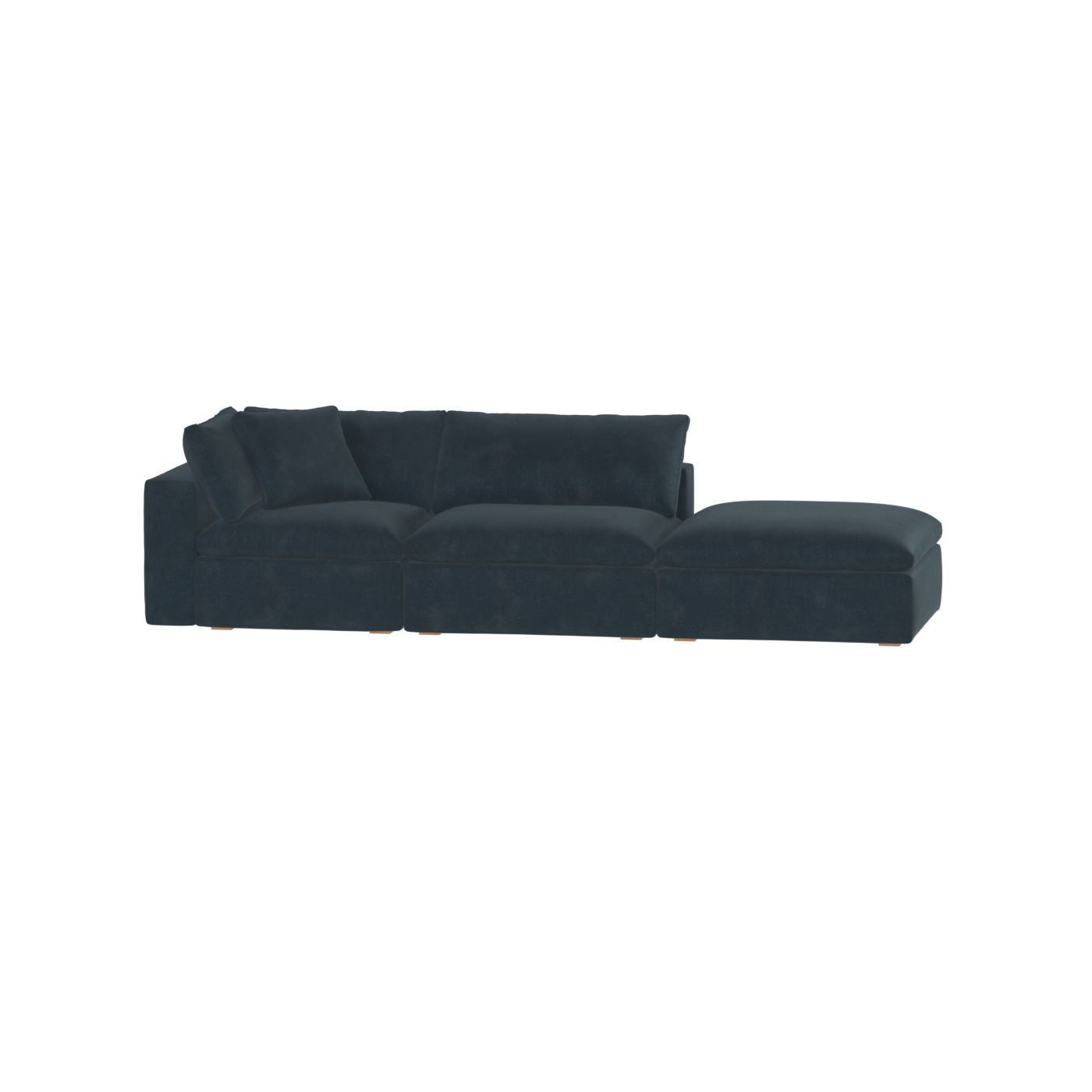 Canapé d'angle modulable Ari avec pouf - Large choix de tissus