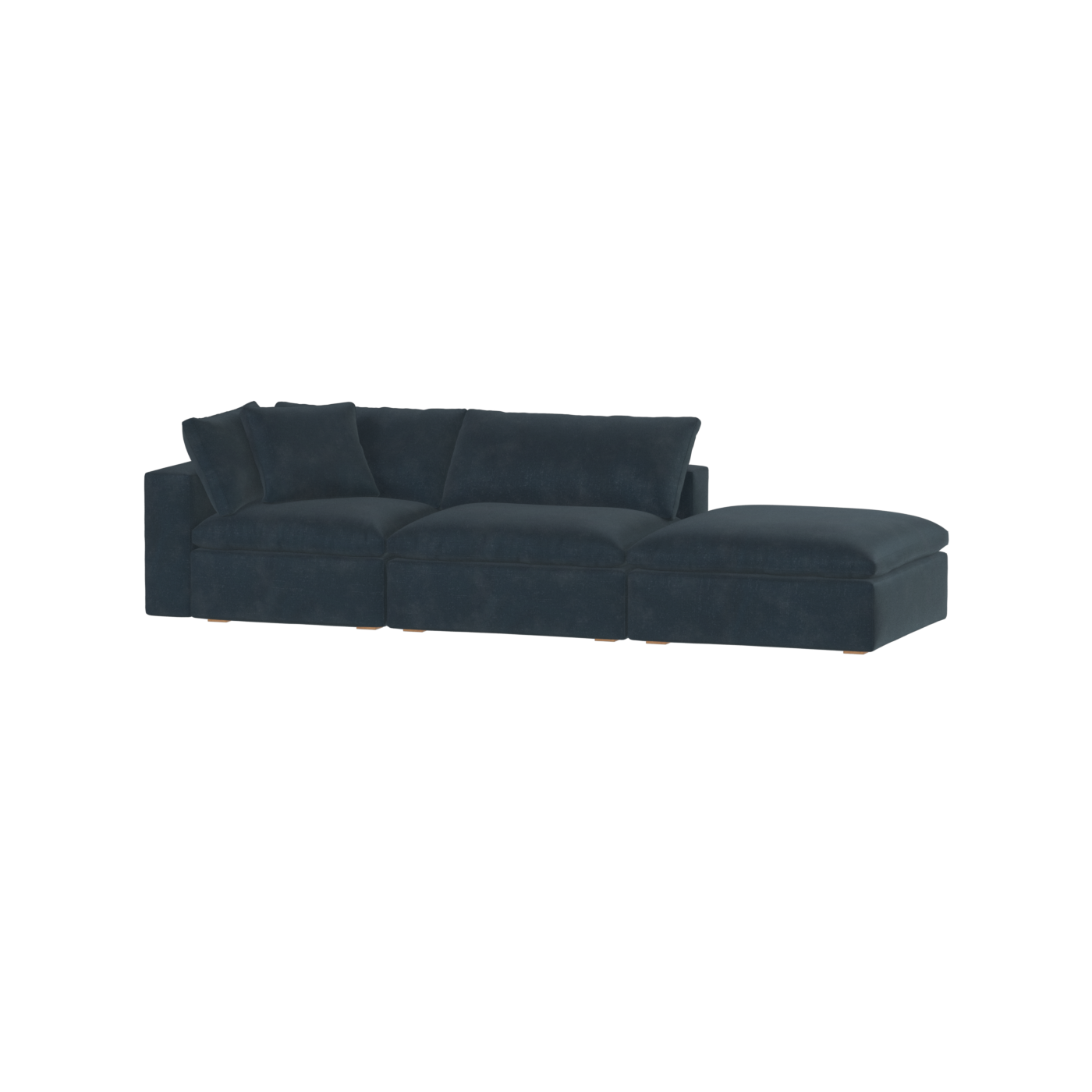 Canapé d'angle modulable Ari avec pouf - Large choix de tissus