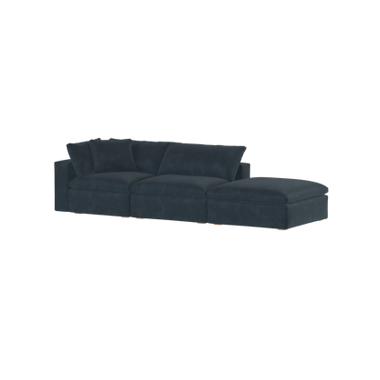 Canapé d'angle modulable Ari avec pouf - Large choix de tissus