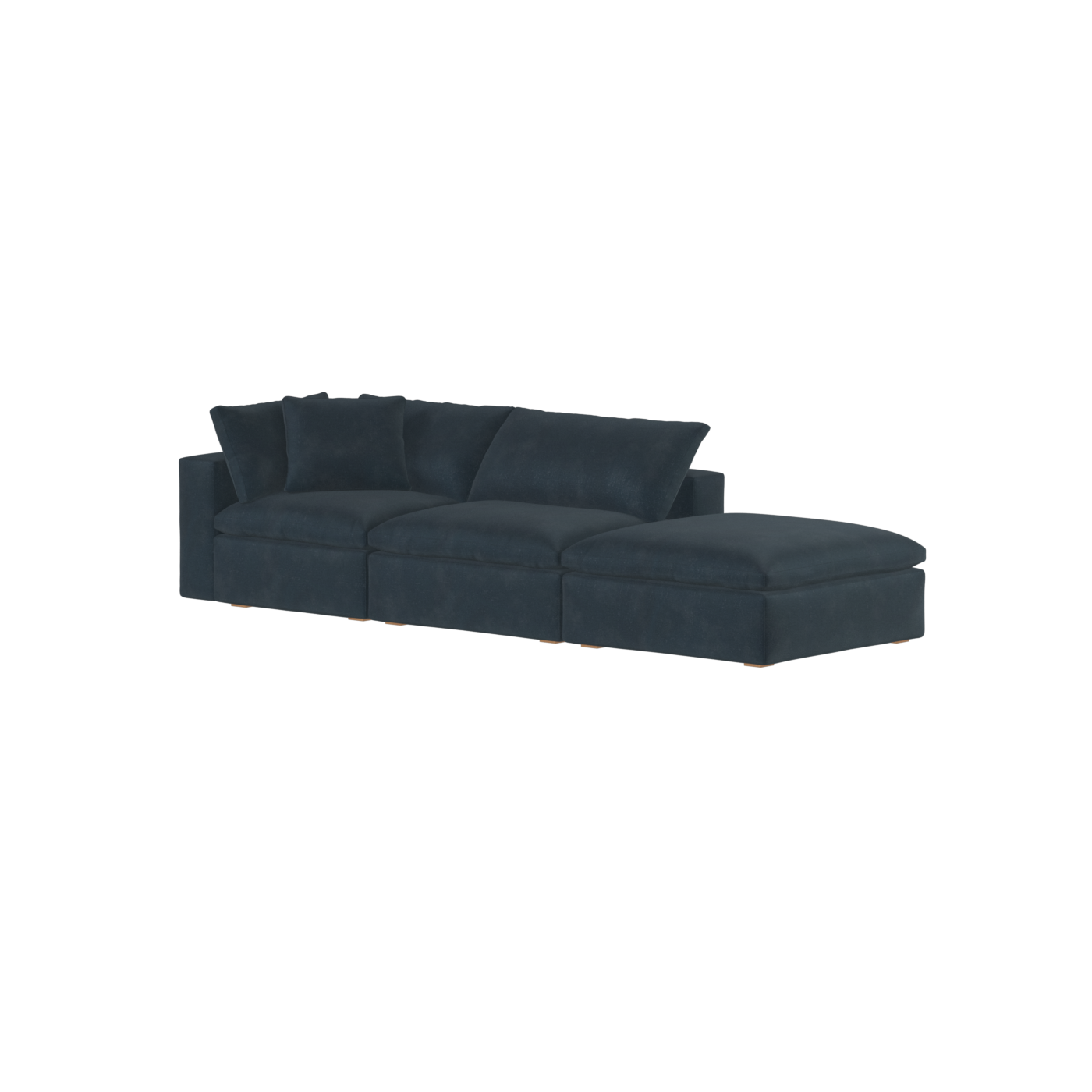 Canapé d'angle modulable Ari avec pouf - Large choix de tissus