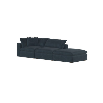 Canapé d'angle modulable Ari avec pouf - Large choix de tissus