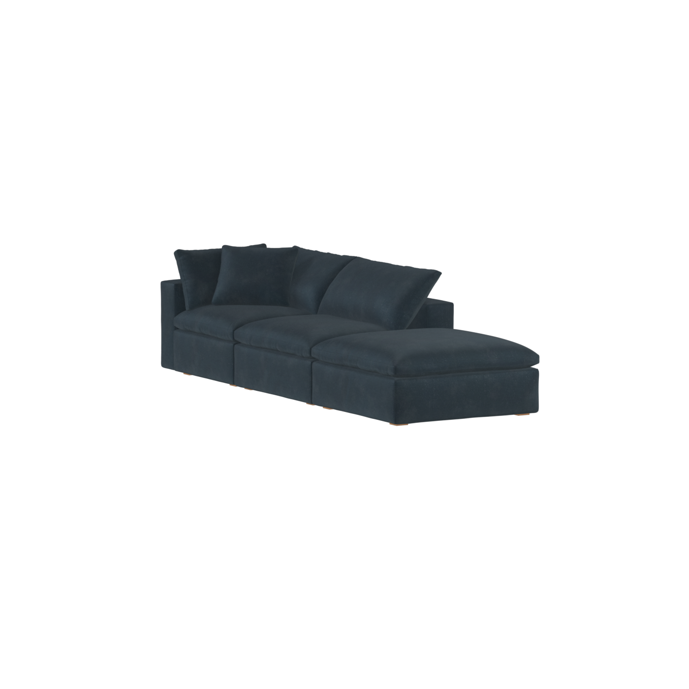 Canapé d'angle modulable Ari avec pouf - Large choix de tissus