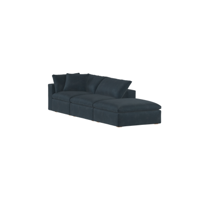 Canapé d'angle modulable Ari avec pouf - Large choix de tissus