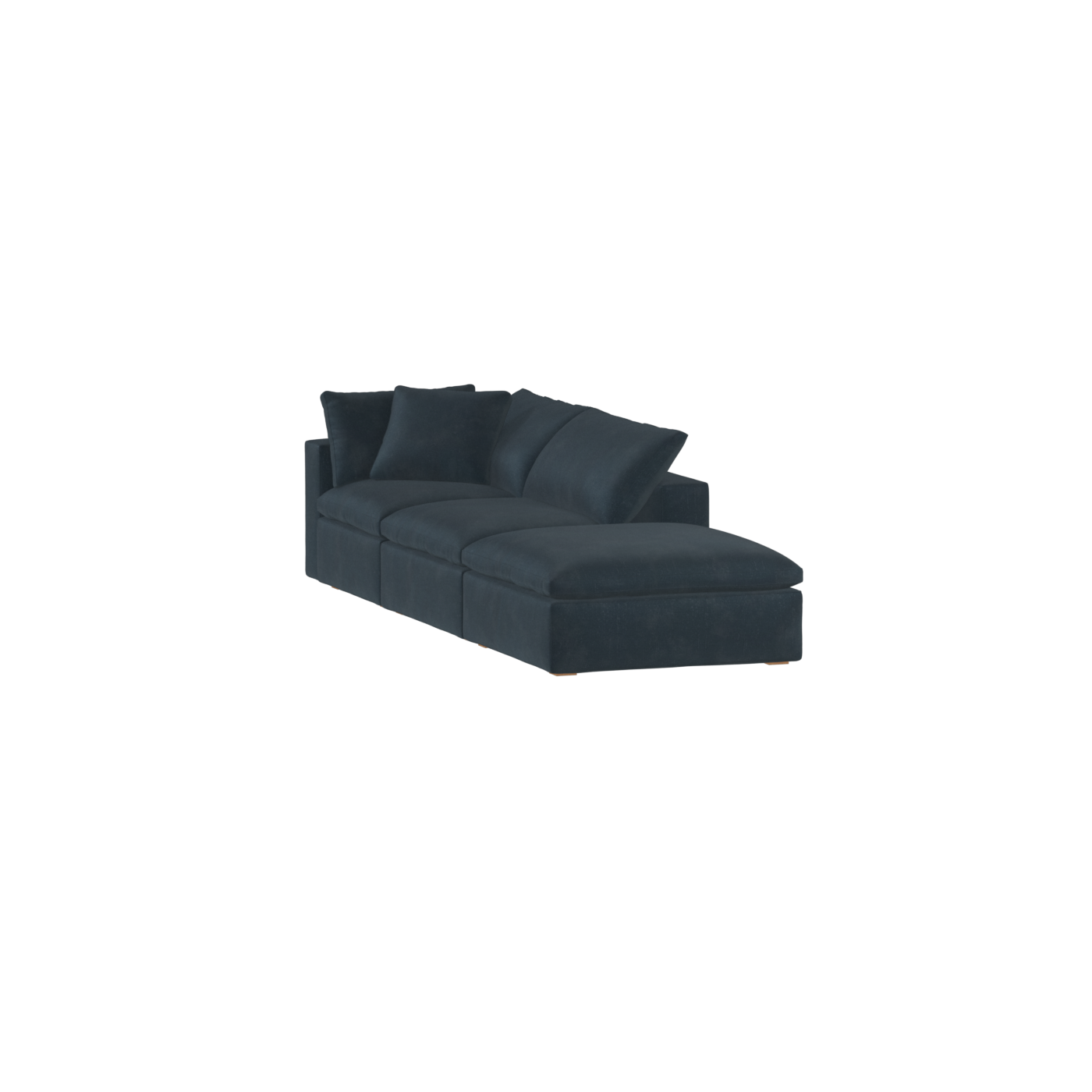 Canapé d'angle modulable Ari avec pouf - Large choix de tissus