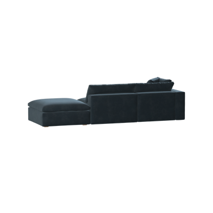 Canapé d'angle modulable Ari avec pouf - Large choix de tissus