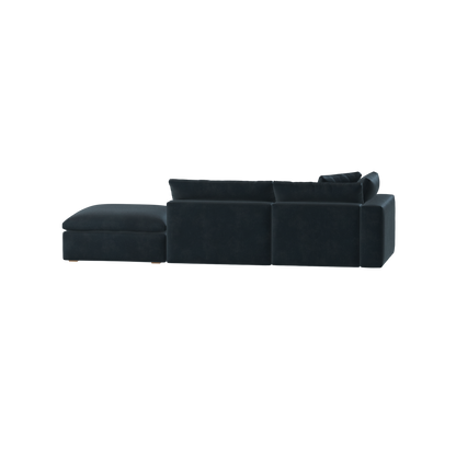 Canapé d'angle modulable Ari avec pouf - Large choix de tissus