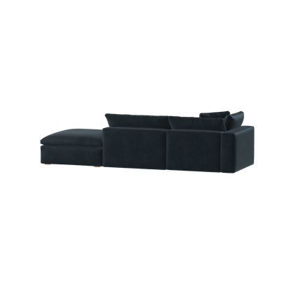 Canapé d'angle modulable Ari avec pouf - Large choix de tissus