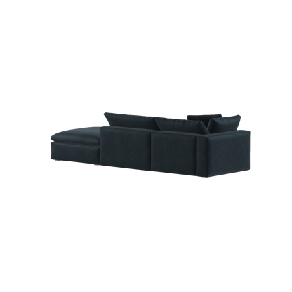Canapé d'angle modulable Ari avec pouf - Large choix de tissus