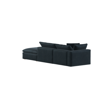 Canapé d'angle modulable Ari avec pouf - Large choix de tissus