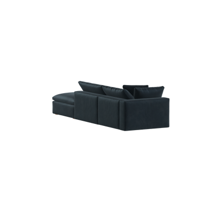 Canapé d'angle modulable Ari avec pouf - Large choix de tissus