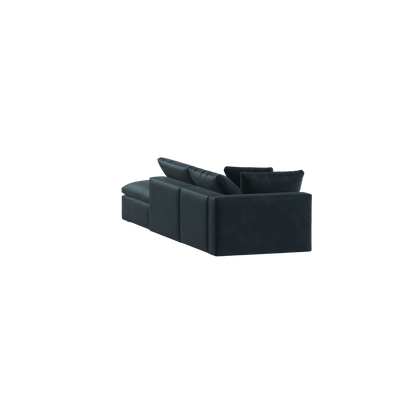 Canapé d'angle modulable Ari avec pouf - Large choix de tissus