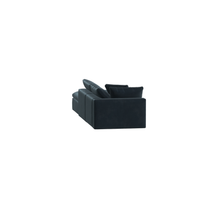 Canapé d'angle modulable Ari avec pouf - Large choix de tissus
