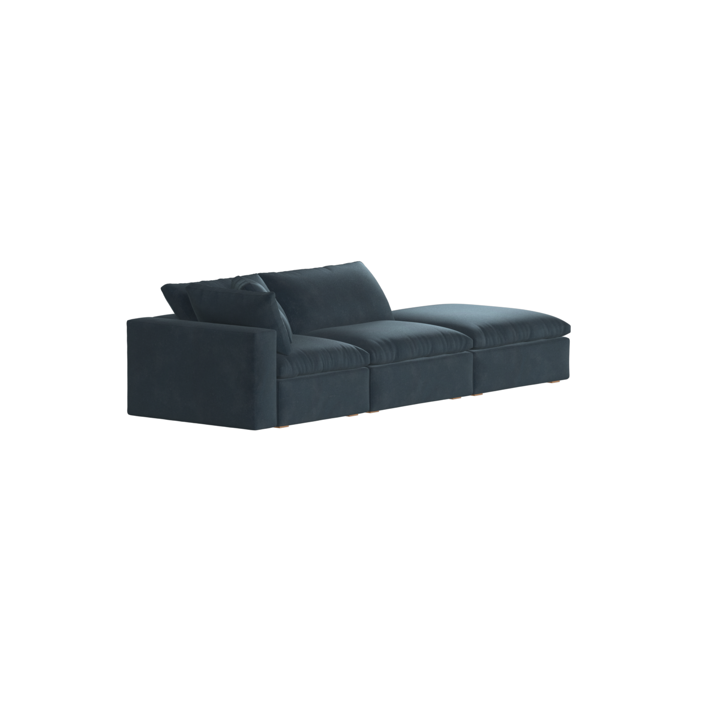 Canapé d'angle modulable Ari avec pouf - Large choix de tissus