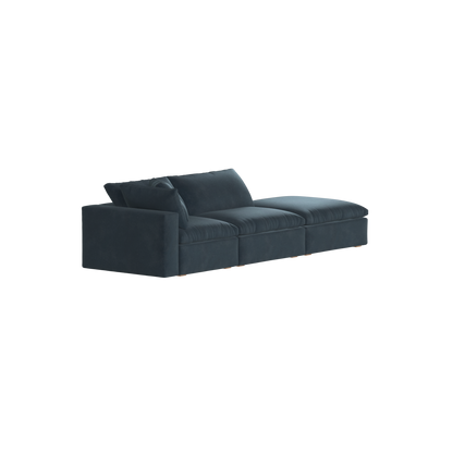 Canapé d'angle modulable Ari avec pouf - Large choix de tissus