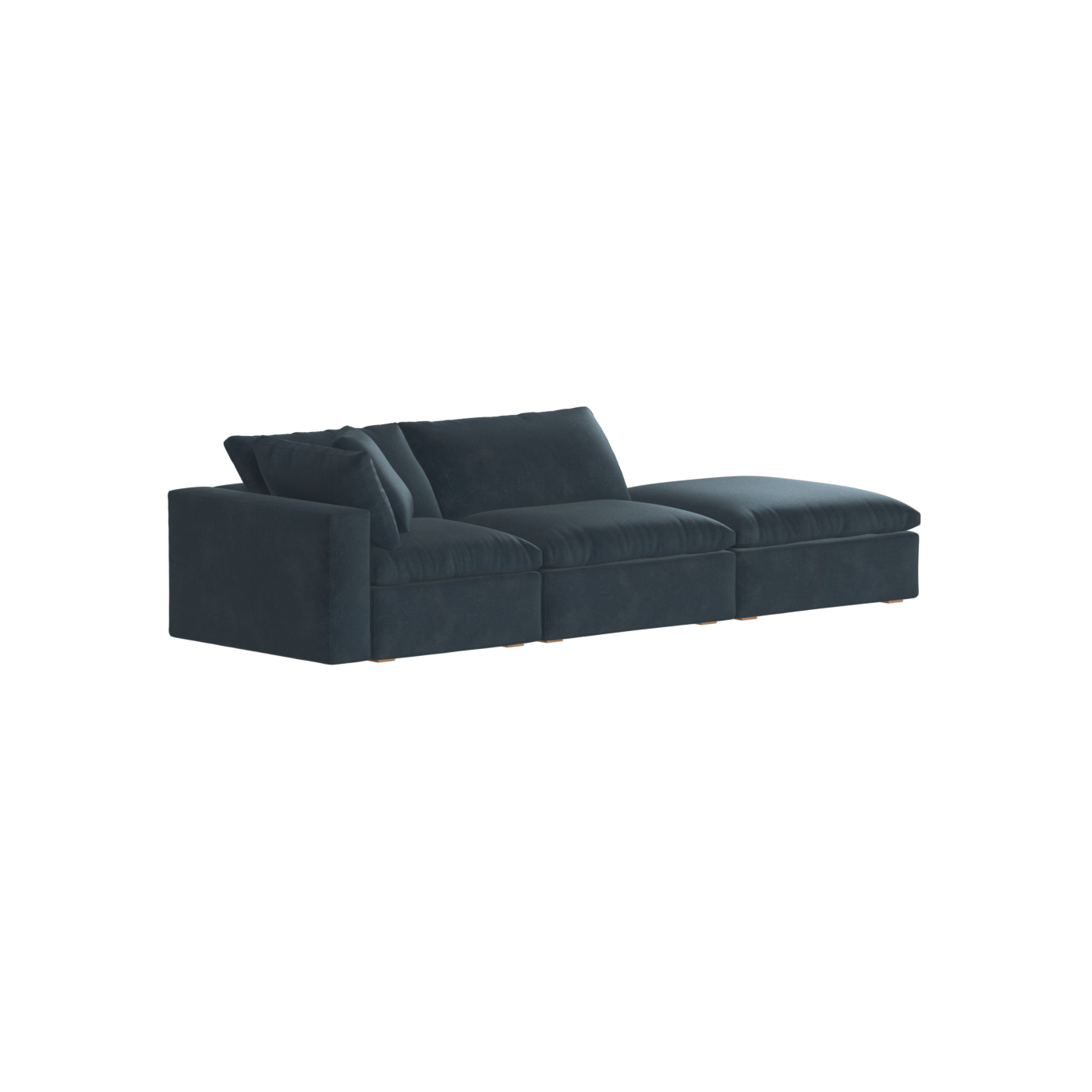 Canapé d'angle modulable Ari avec pouf - Large choix de tissus