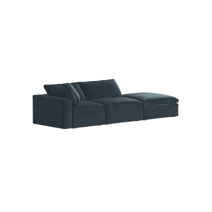 Canapé d'angle modulable Ari avec pouf - Large choix de tissus