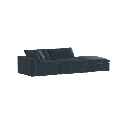 Canapé d'angle modulable Ari avec pouf - Large choix de tissus