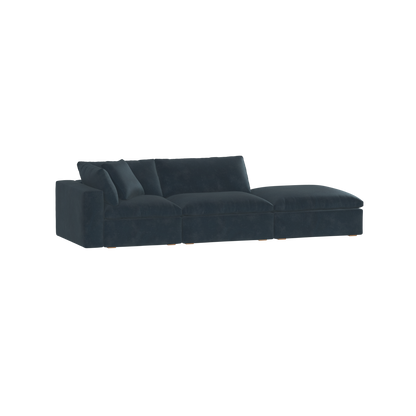 Canapé d'angle modulable Ari avec pouf - Large choix de tissus