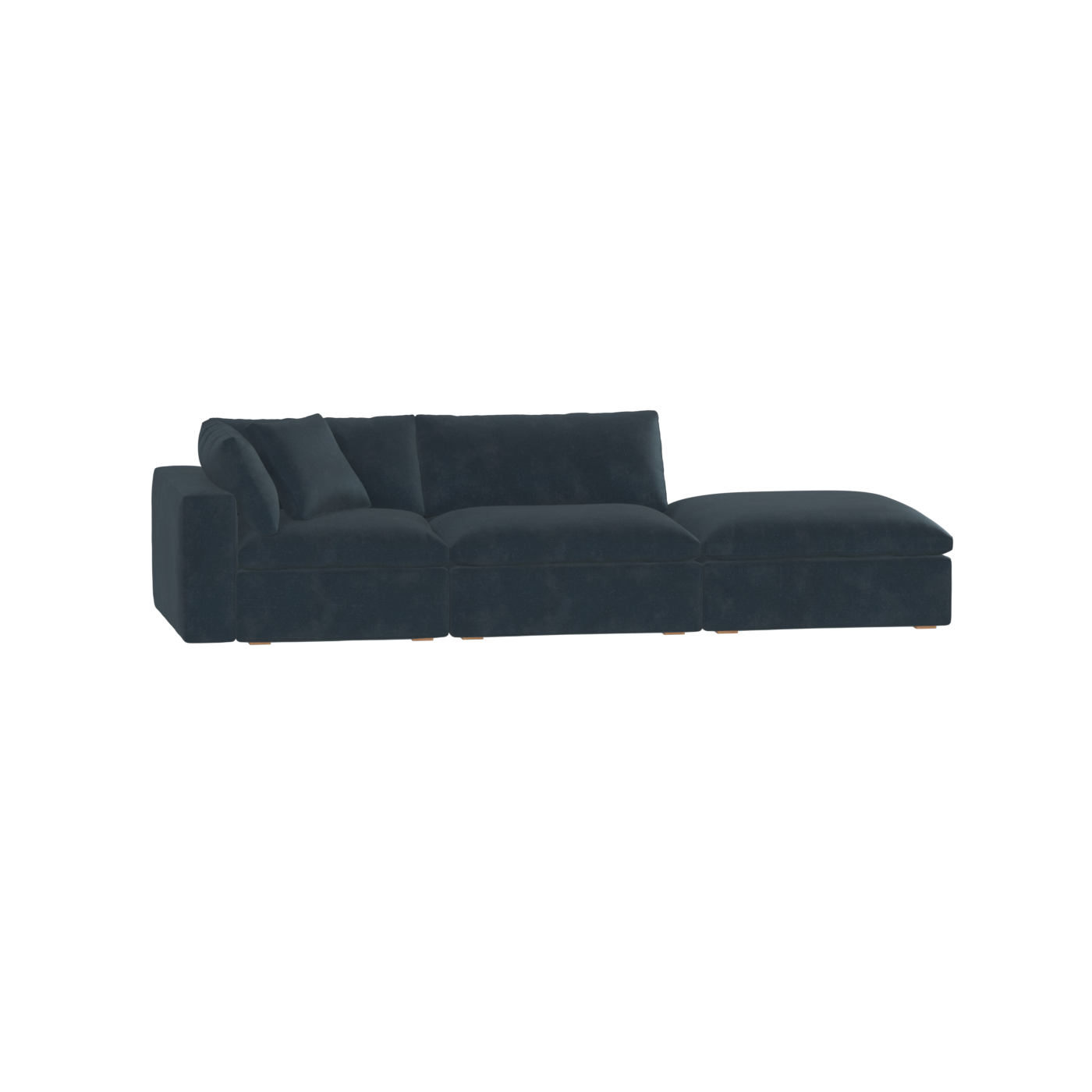Canapé d'angle modulable Ari avec pouf - Large choix de tissus
