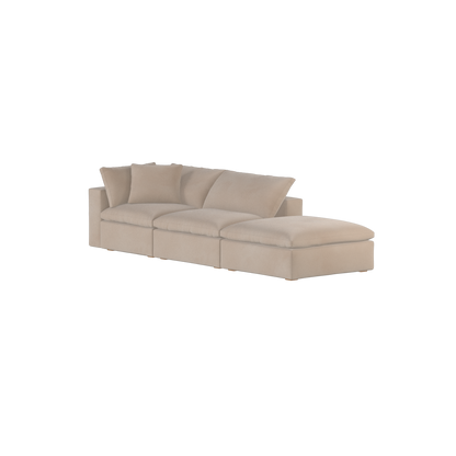 Canapé d'angle modulable Ari avec pouf - Large choix de tissus