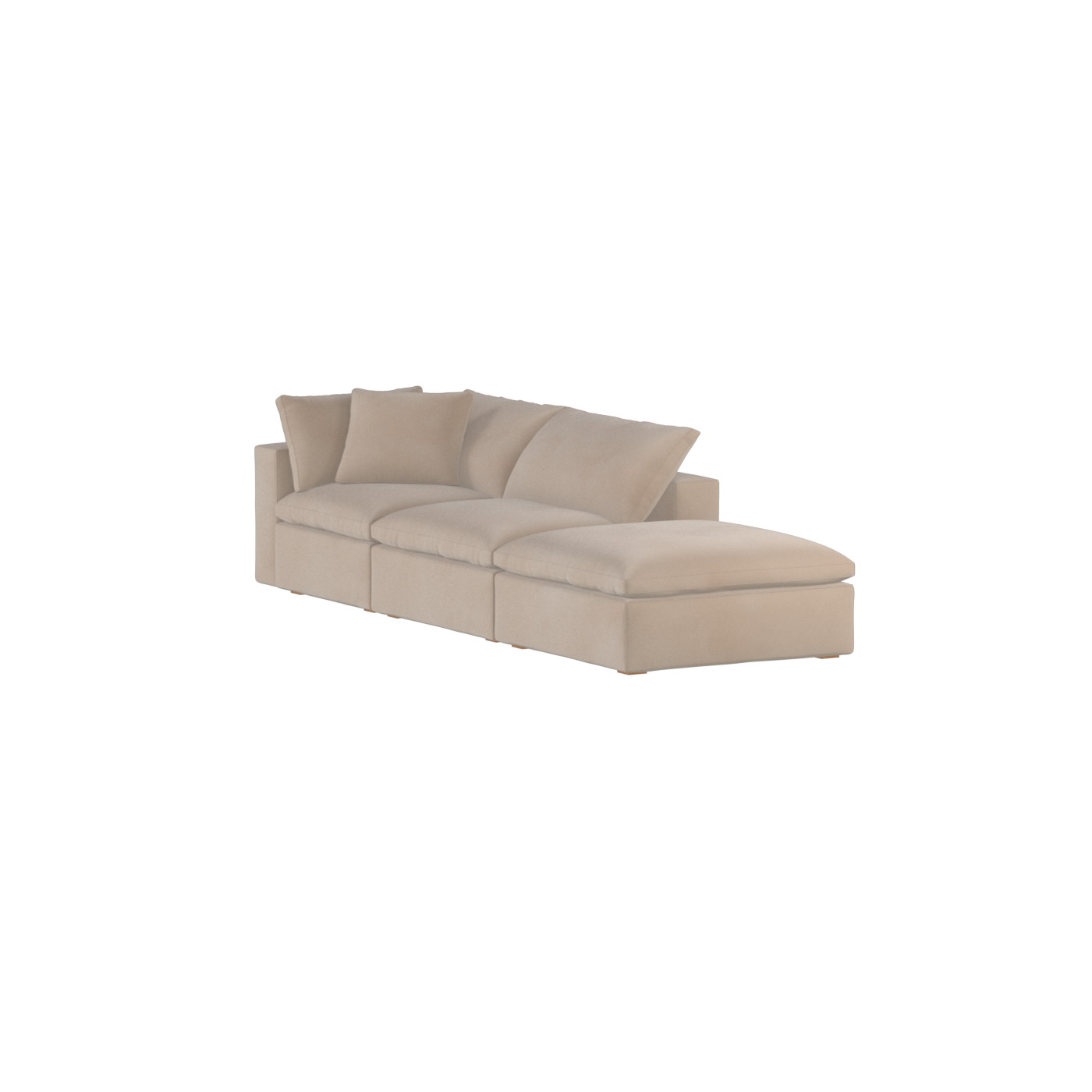 Canapé d'angle modulable Ari avec pouf - Large choix de tissus
