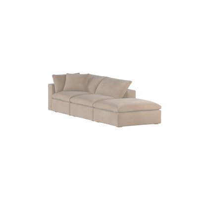 Canapé d'angle modulable Ari avec pouf - Large choix de tissus