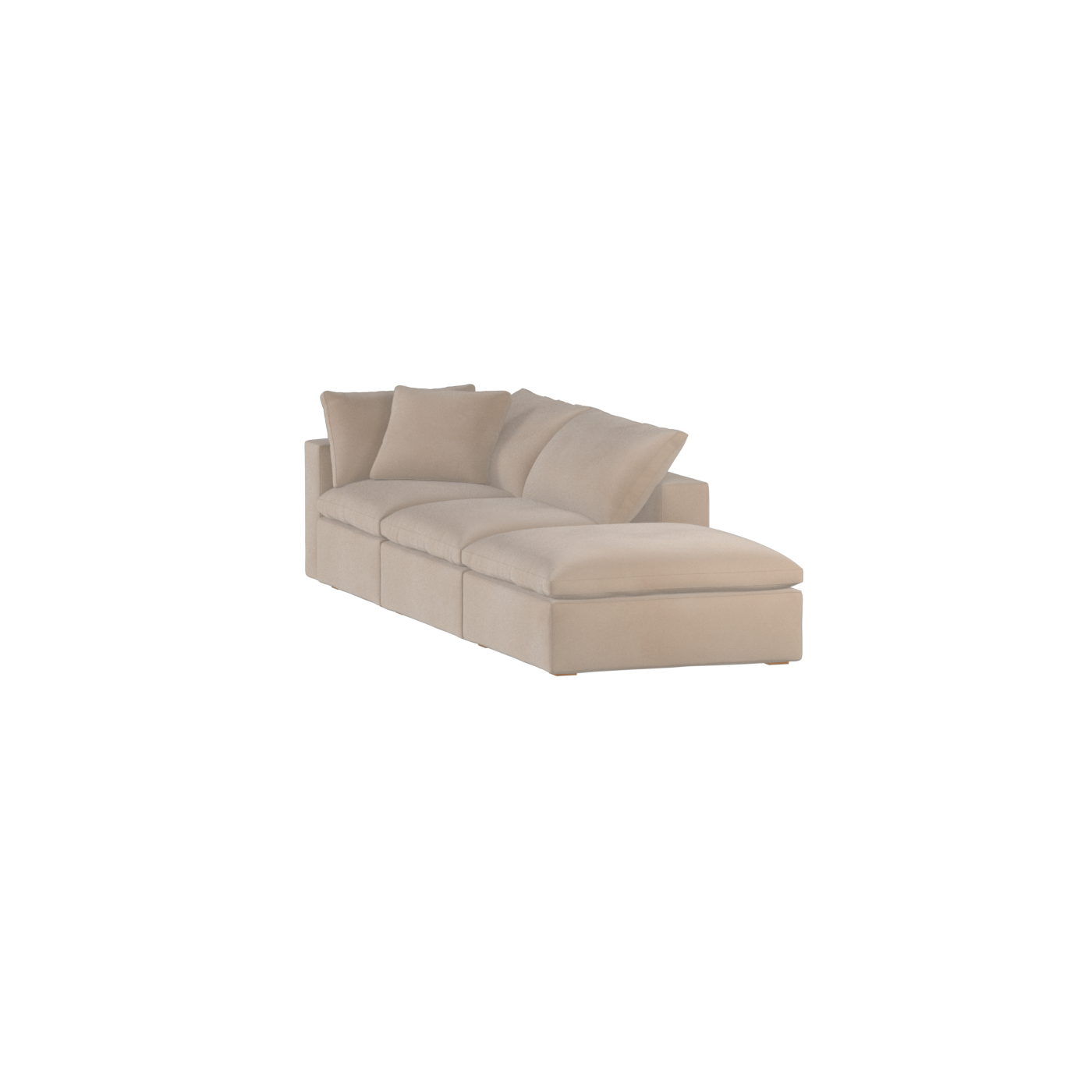 Canapé d'angle modulable Ari avec pouf - Large choix de tissus