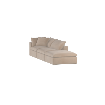 Canapé d'angle modulable Ari avec pouf - Large choix de tissus