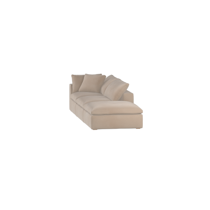 Canapé d'angle modulable Ari avec pouf - Large choix de tissus