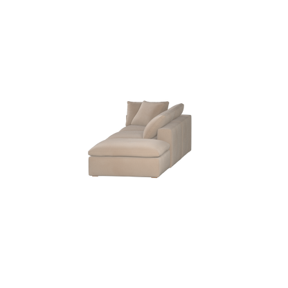 Canapé d'angle modulable Ari avec pouf - Large choix de tissus