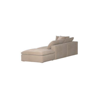 Canapé d'angle modulable Ari avec pouf - Large choix de tissus