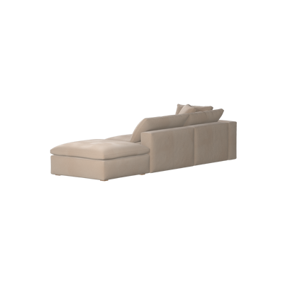 Canapé d'angle modulable Ari avec pouf - Large choix de tissus