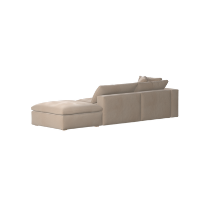 Canapé d'angle modulable Ari avec pouf - Large choix de tissus