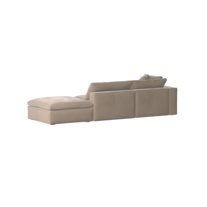 Canapé d'angle modulable Ari avec pouf - Large choix de tissus