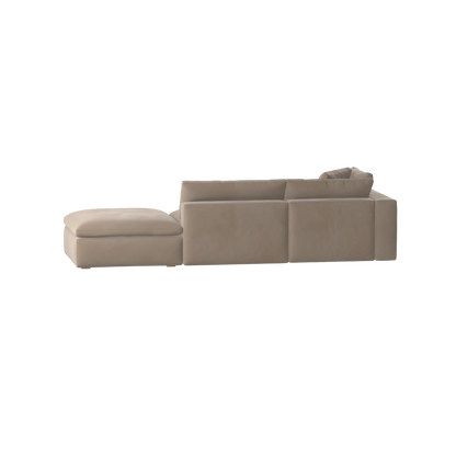 Canapé d'angle modulable Ari avec pouf - Large choix de tissus