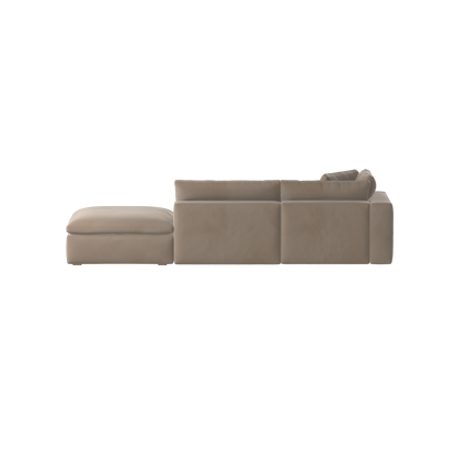 Canapé d'angle modulable Ari avec pouf - Large choix de tissus
