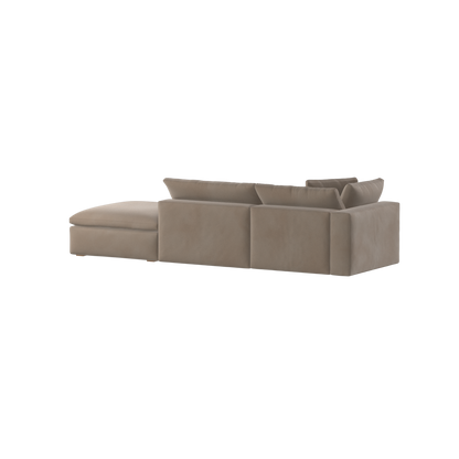 Canapé d'angle modulable Ari avec pouf - Large choix de tissus