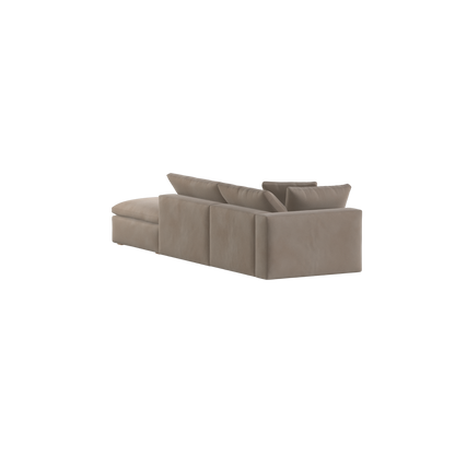 Canapé d'angle modulable Ari avec pouf - Large choix de tissus