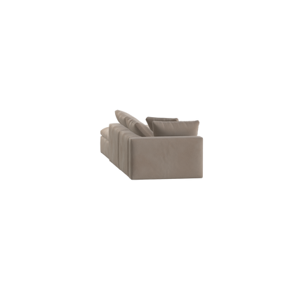 Canapé d'angle modulable Ari avec pouf - Large choix de tissus