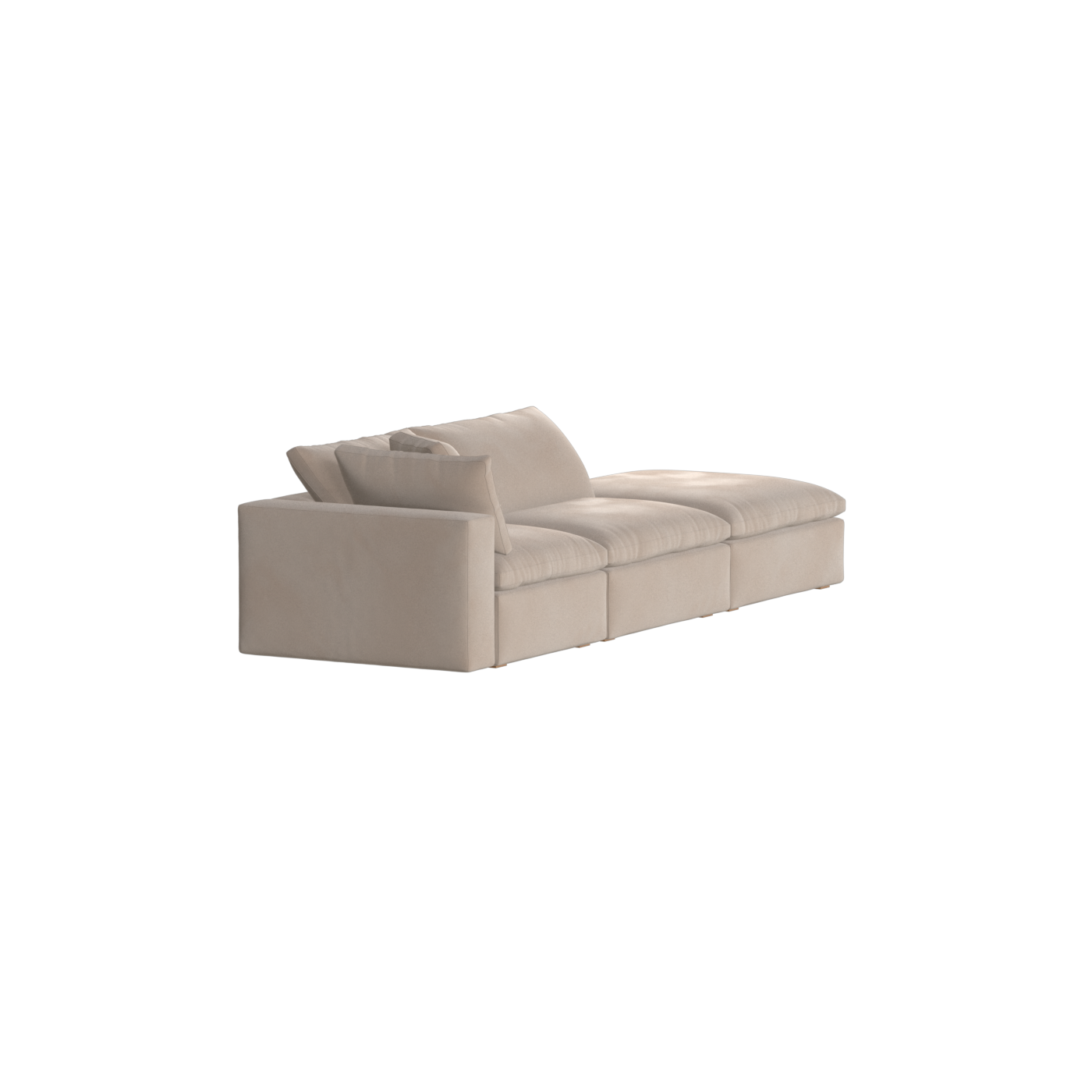 Canapé d'angle modulable Ari avec pouf - Large choix de tissus