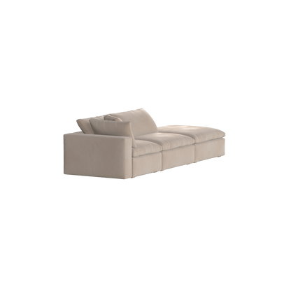 Canapé d'angle modulable Ari avec pouf - Large choix de tissus