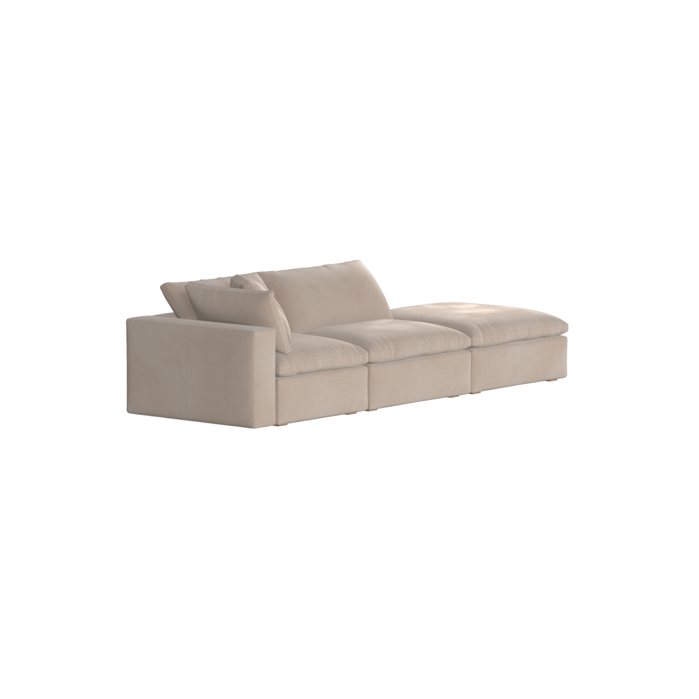 Canapé d'angle modulable Ari avec pouf - Large choix de tissus