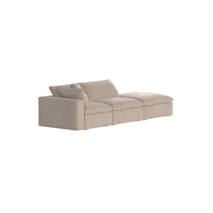 Canapé d'angle modulable Ari avec pouf - Large choix de tissus