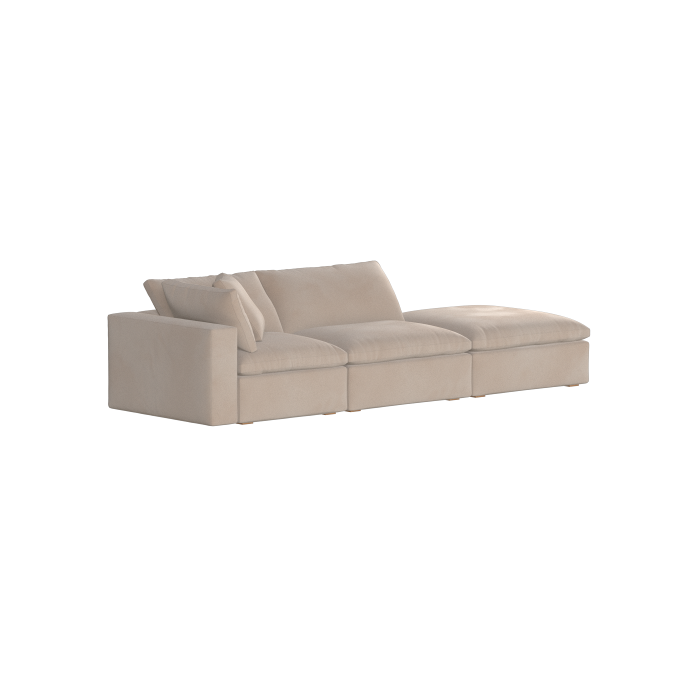 Canapé d'angle modulable Ari avec pouf - Large choix de tissus