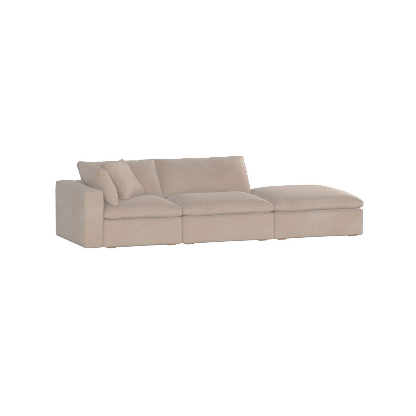 Canapé d'angle modulable Ari avec pouf - Large choix de tissus