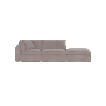 Canapé d'angle modulable Ari avec pouf - Large choix de tissus