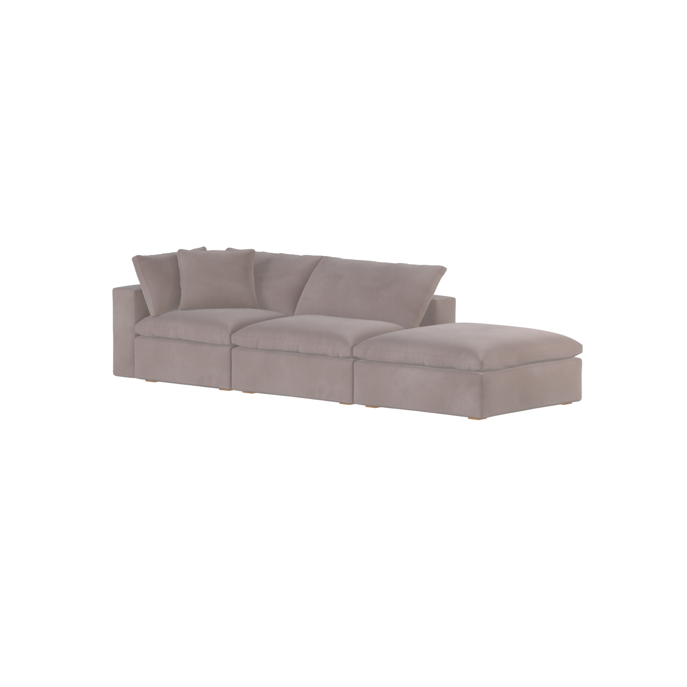 Canapé d'angle modulable Ari avec pouf - Large choix de tissus